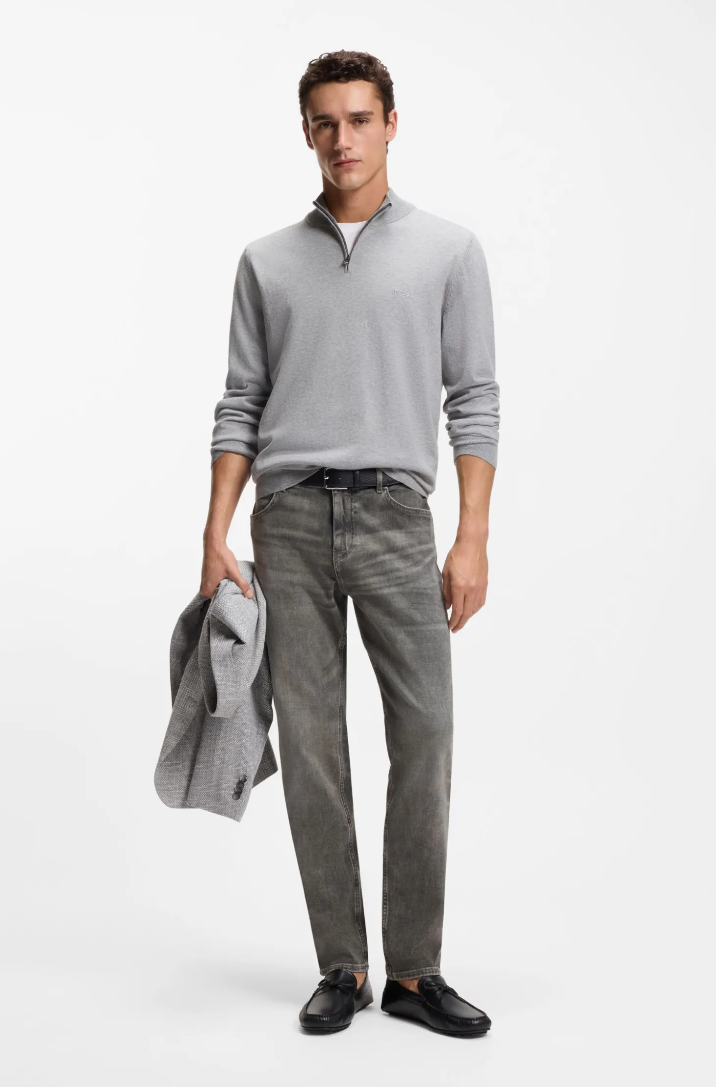 Maine regular-fit jeans in grey comfort-stretch denim