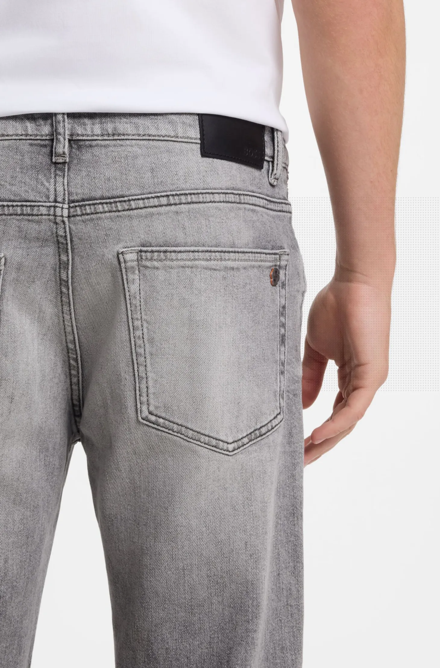 Maine regular-fit jeans in grey comfort-stretch denim