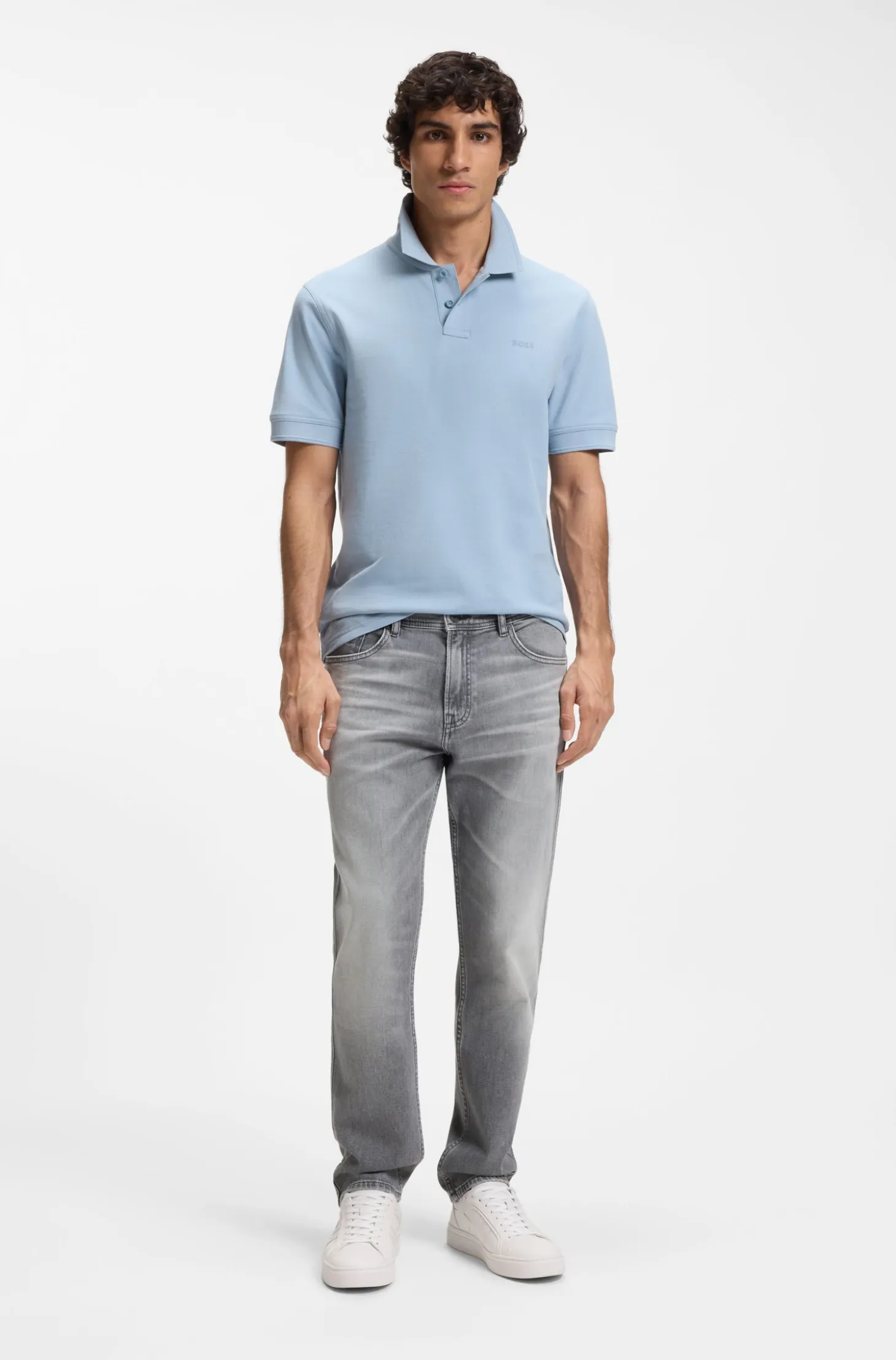 Maine regular-fit jeans in grey comfort-stretch denim