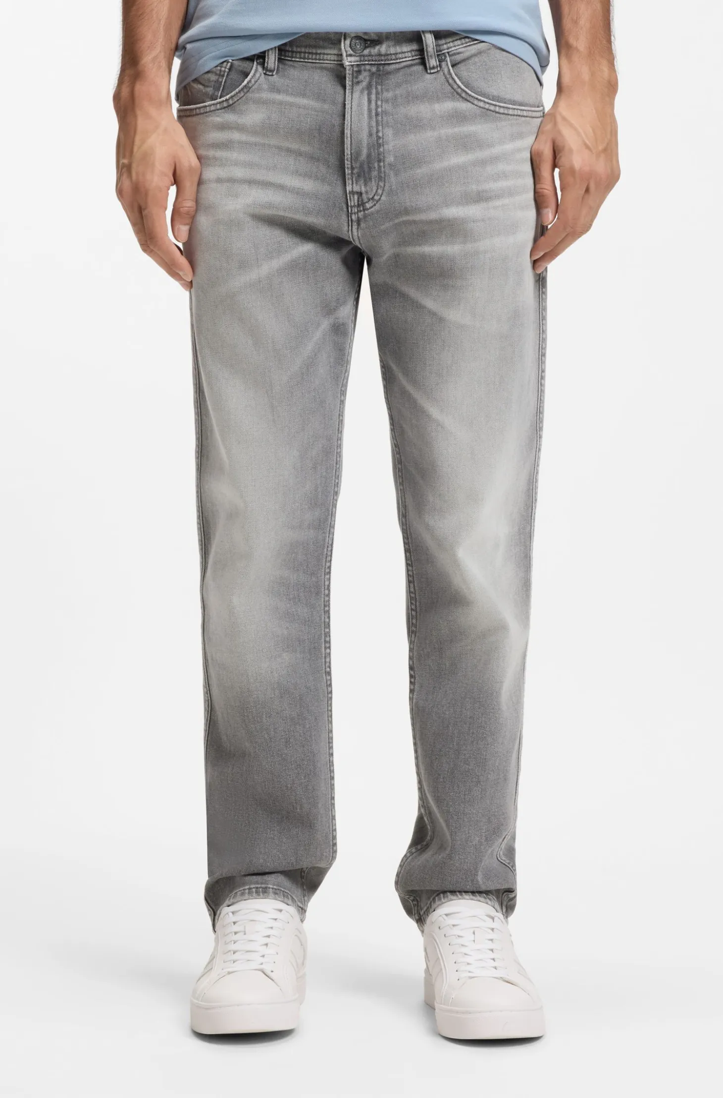Maine regular-fit jeans in grey comfort-stretch denim