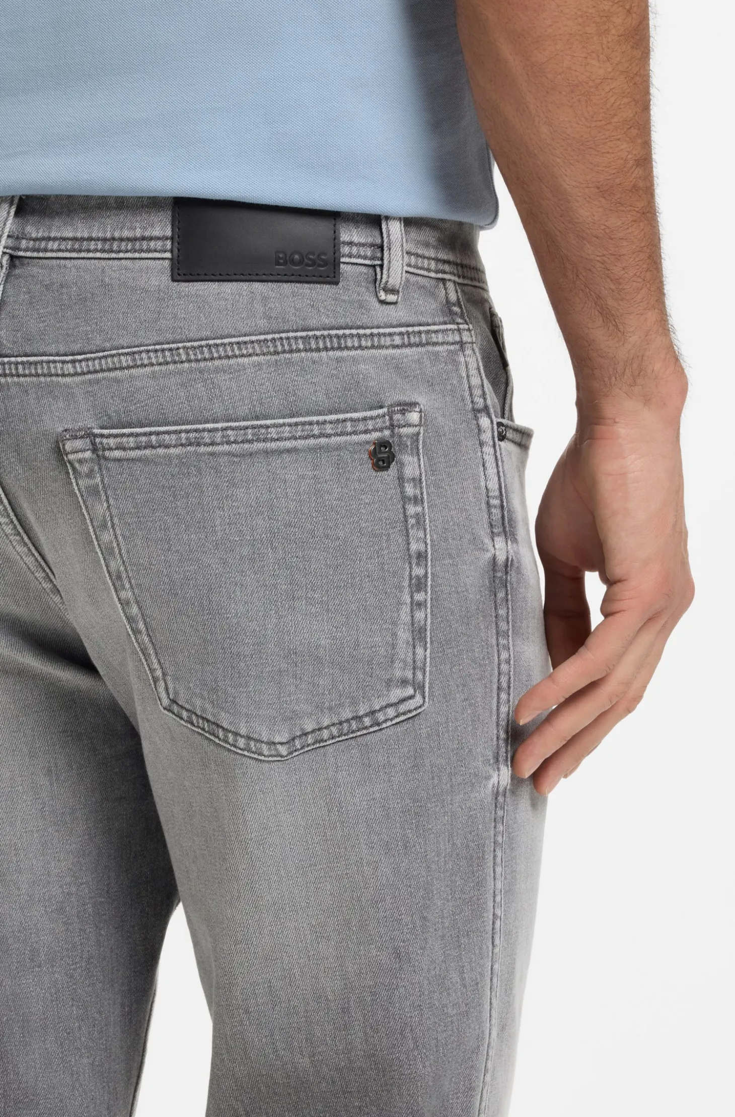 Maine regular-fit jeans in grey comfort-stretch denim