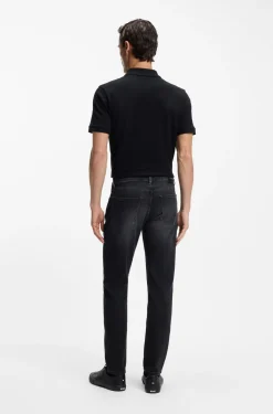 Maine Regular-fit jeans in super-soft black Italian denim
