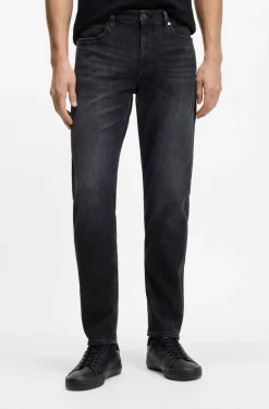 Maine Regular-fit jeans in super-soft black Italian denim