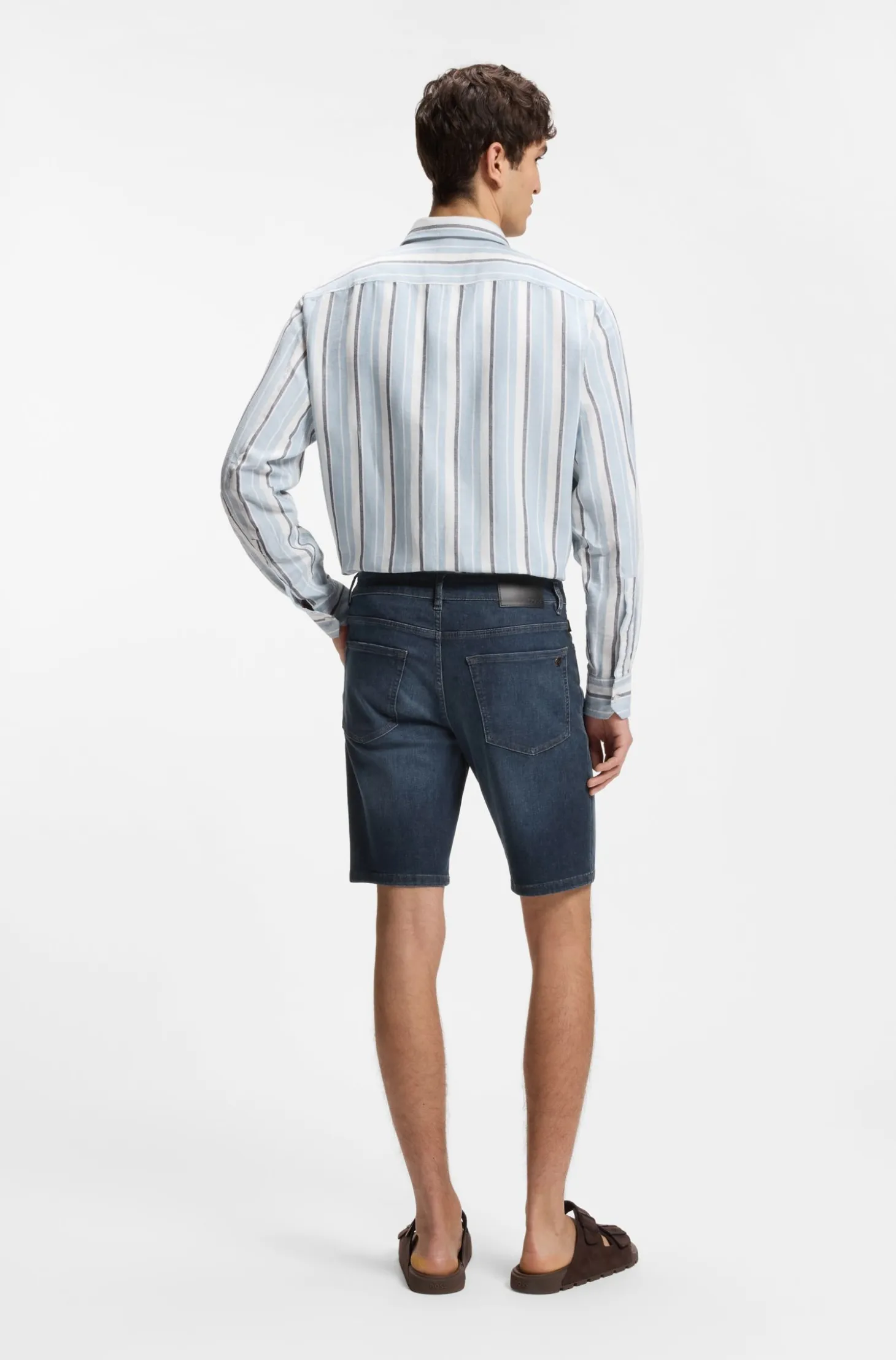 Maine regular-fit shorts in blue soft-motion denim