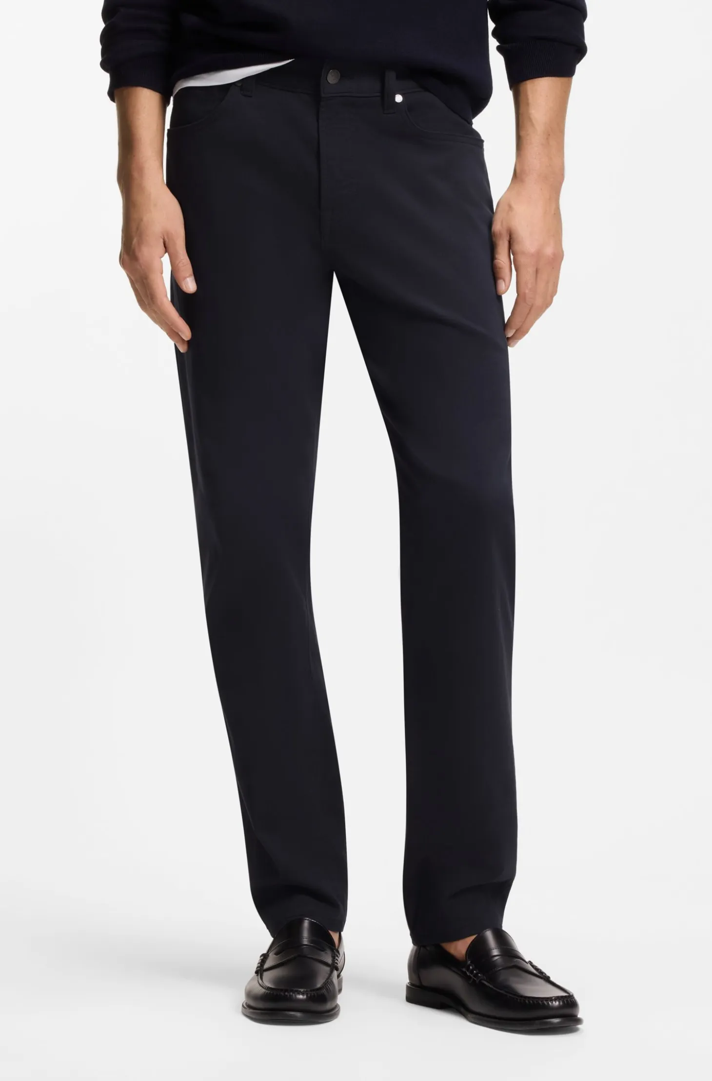 Maine regular-fit trousers in stretch-cotton twill