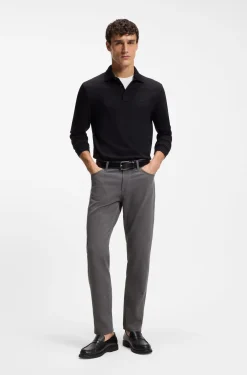 Maine regular-fit trousers in stretch-cotton dobby fabric
