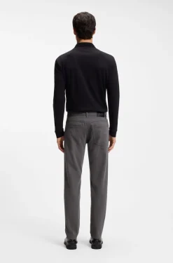 Maine regular-fit trousers in stretch-cotton dobby fabric