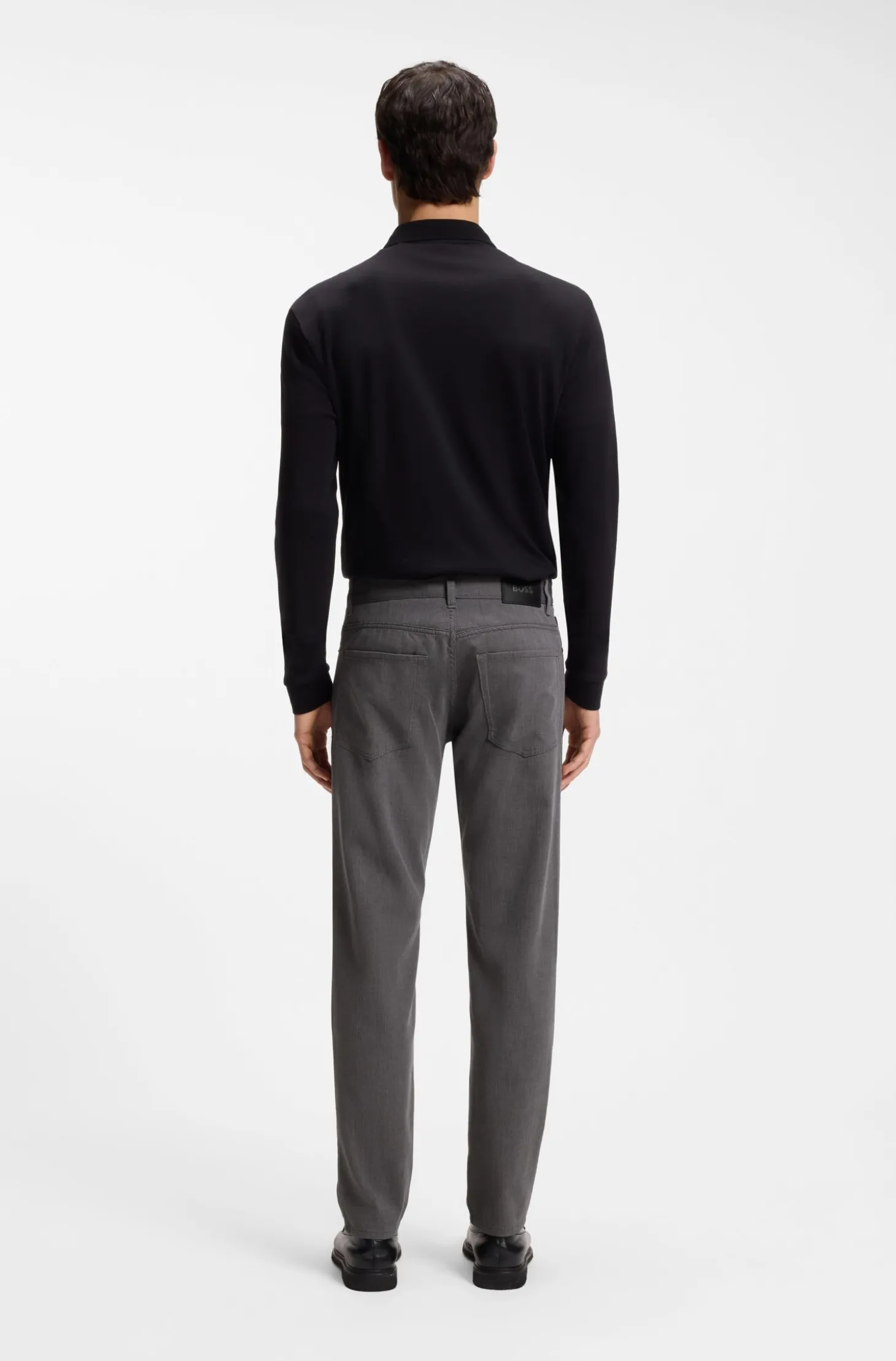 Maine regular-fit trousers in stretch-cotton dobby fabric
