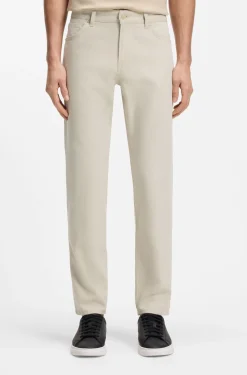Maine regular-fit trousers in stretch-cotton dobby fabric