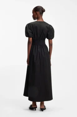 Maxi dress in cotton with twist front