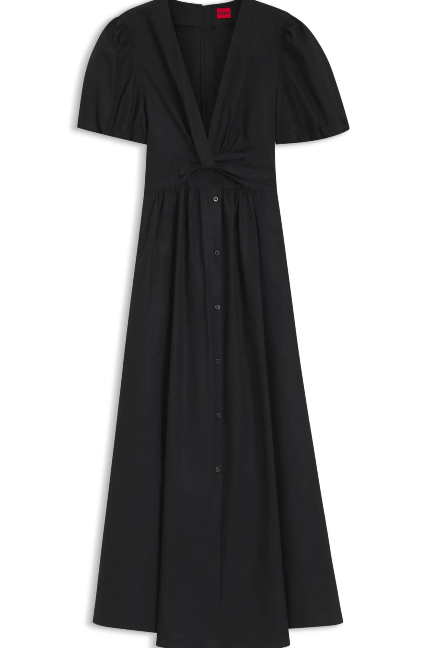 Maxi dress in cotton with twist front