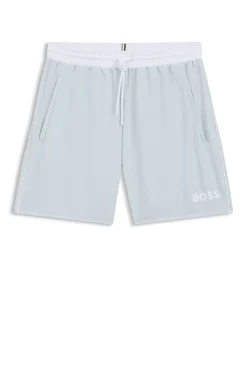 Medium-length swim shorts with contrast details