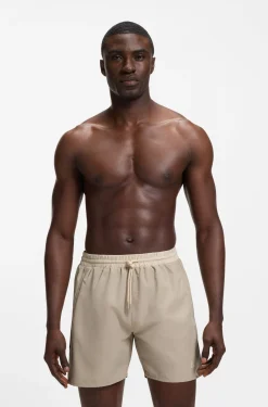 Medium-length swim shorts with contrast details