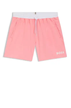 Medium-length swim shorts with contrast details