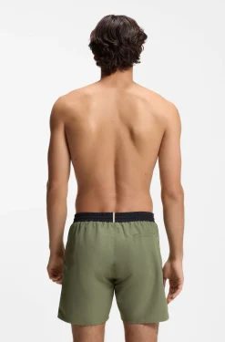 Medium-length swim shorts with contrast details