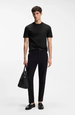 Mercerised-cotton slim-fit T-shirt with contrast tipping