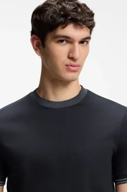 Mercerised-cotton slim-fit T-shirt with contrast tipping