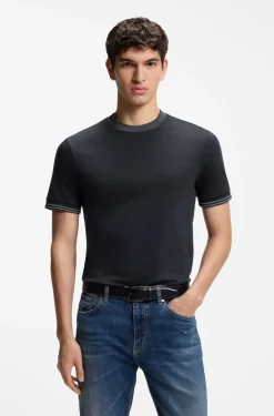 Mercerised-cotton slim-fit T-shirt with contrast tipping