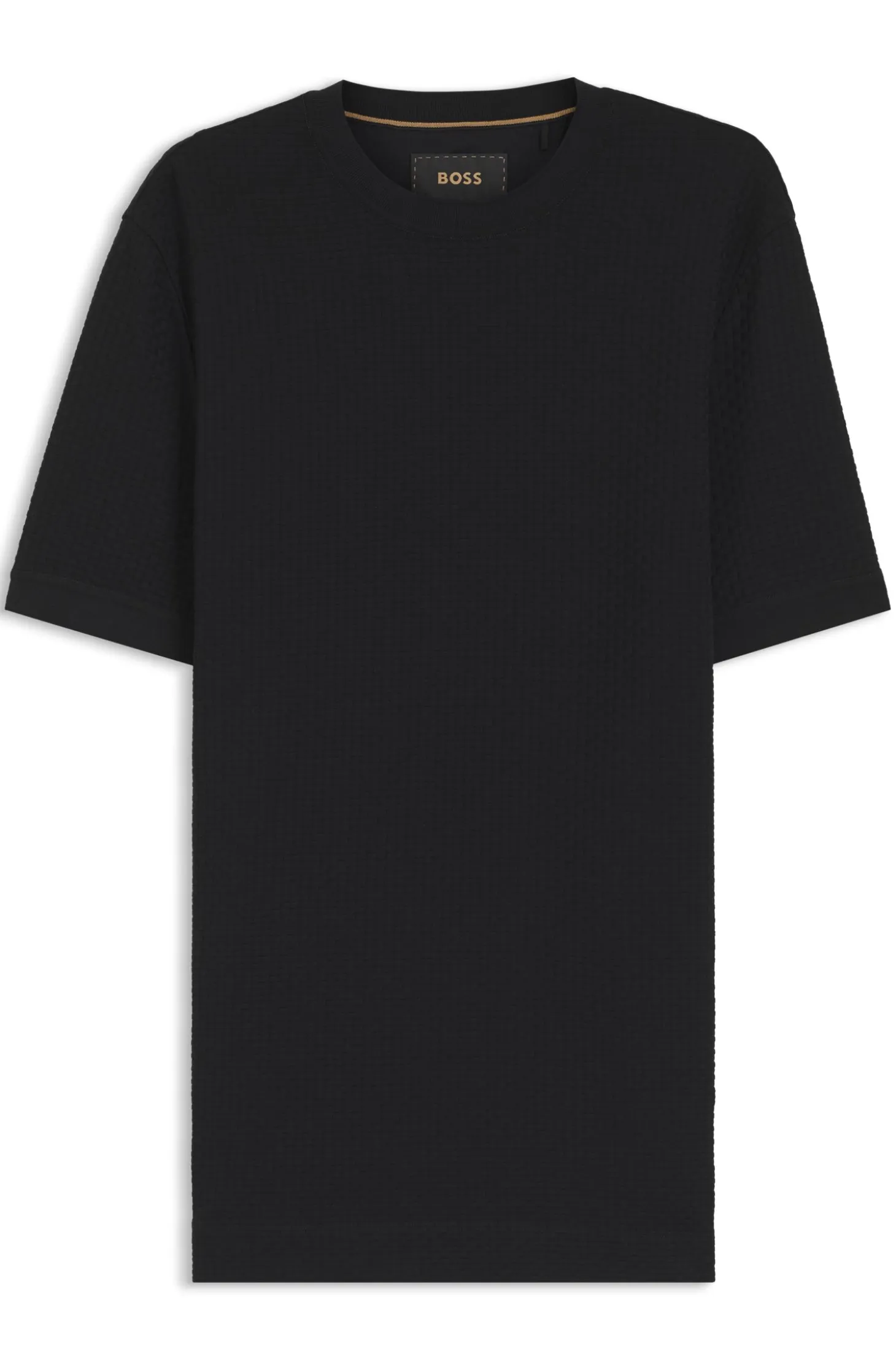 Mercerised-cotton T-shirt with basket weave