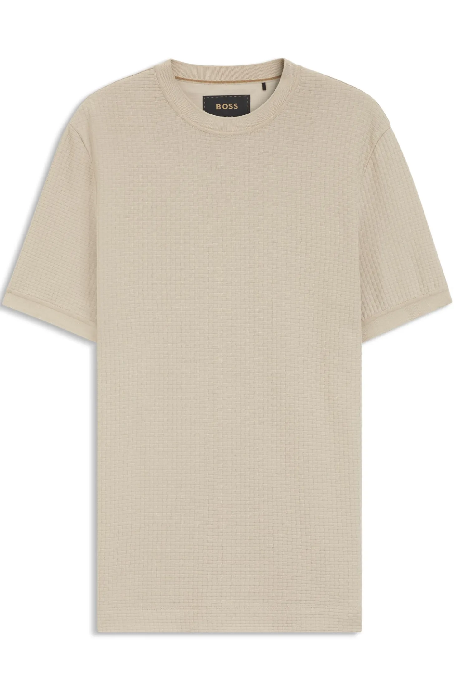 Mercerised-cotton T-shirt with basket weave