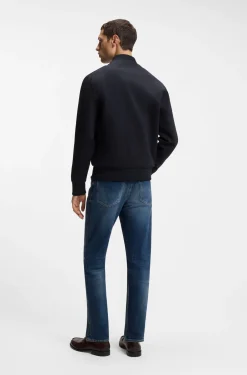 Mercerised-cotton zip-up sweatshirt with Double B monogram