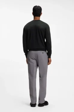 Merino-wool sweater with logo embroidery