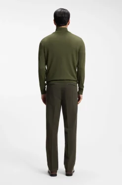 Merino-wool sweater with zip neck