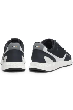 Mesh trainers with ribbed sole