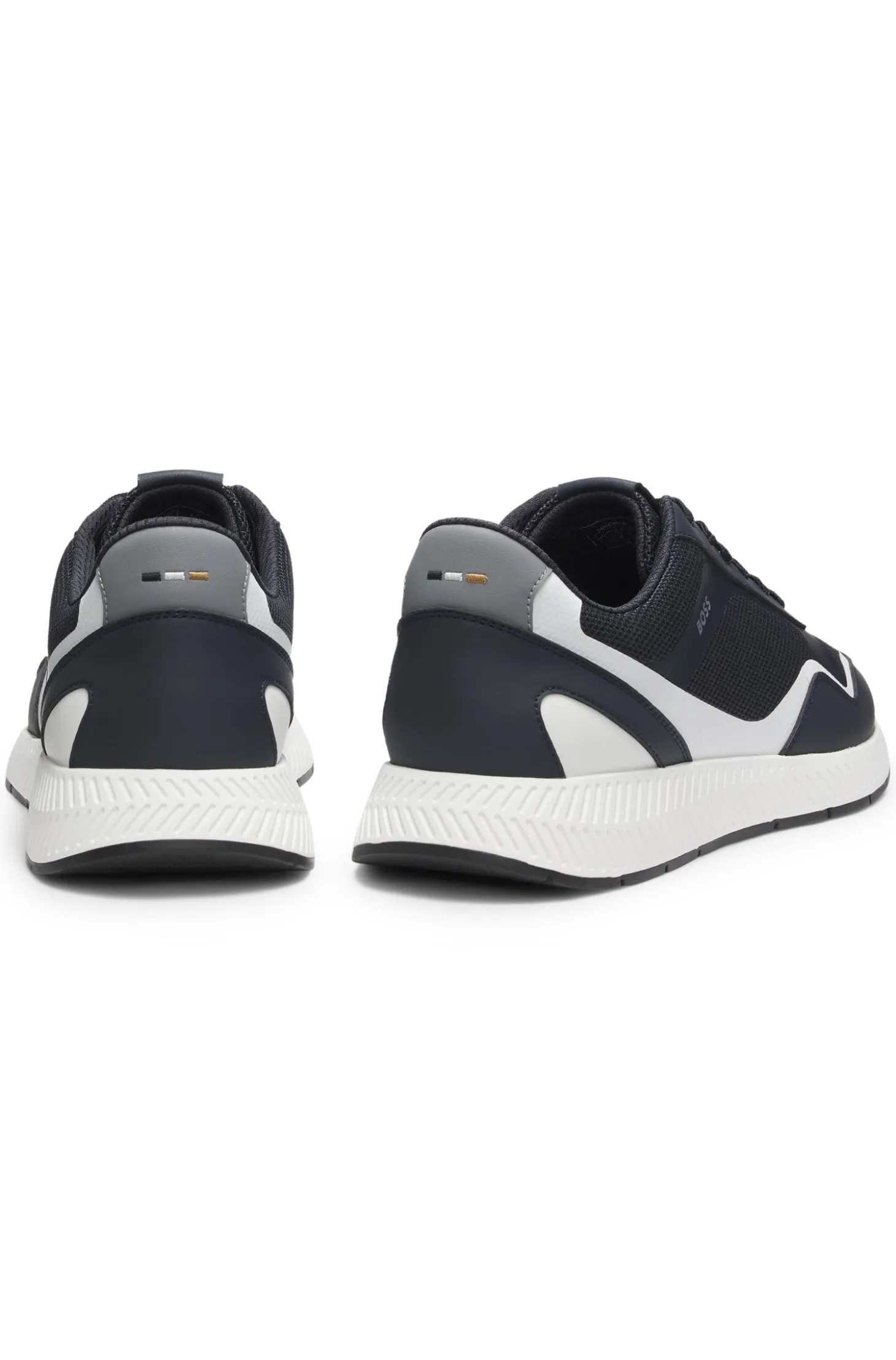 Mesh trainers with ribbed sole