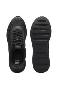Mesh trainers with ribbed sole