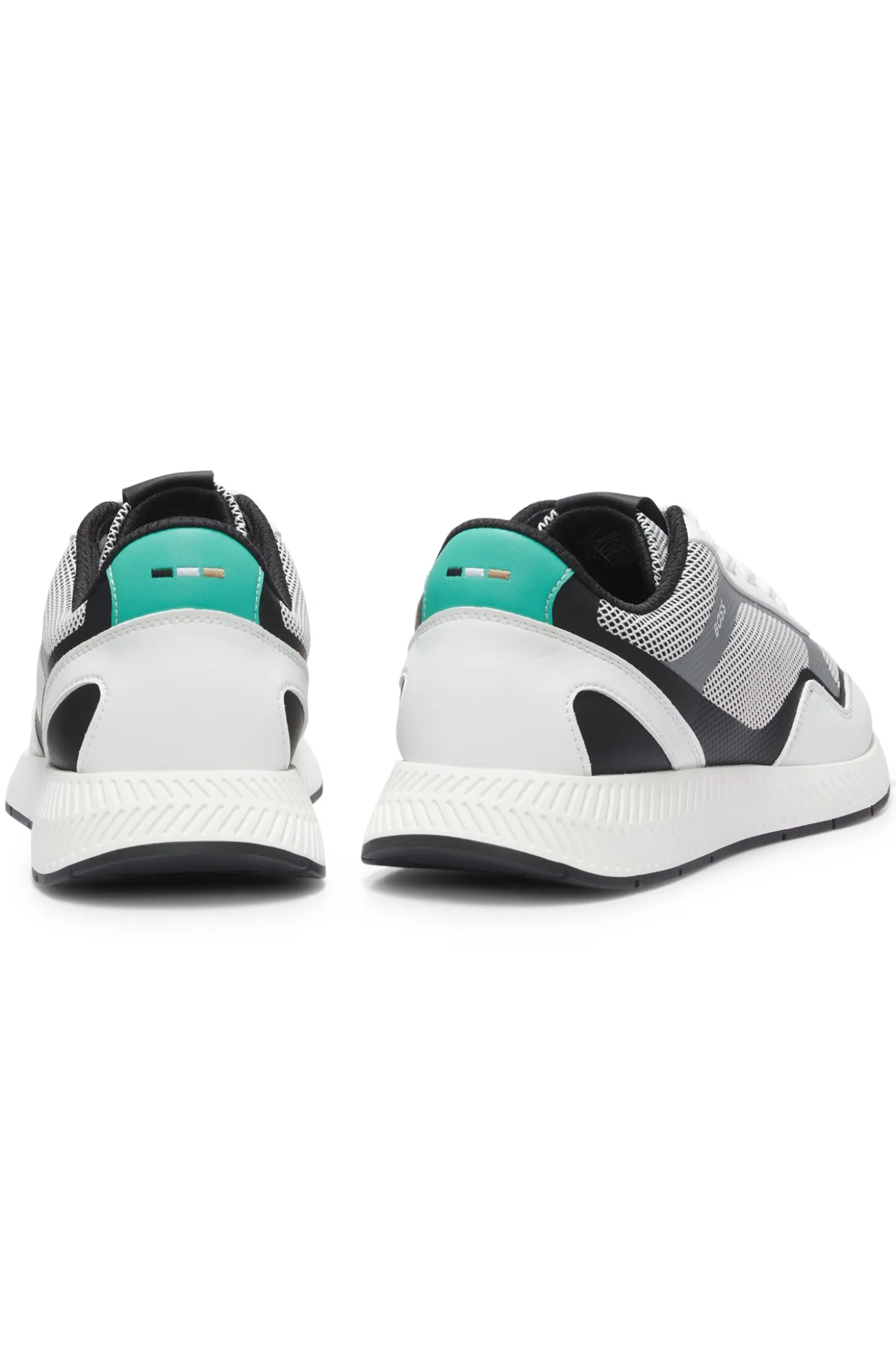 Mesh trainers with ribbed sole