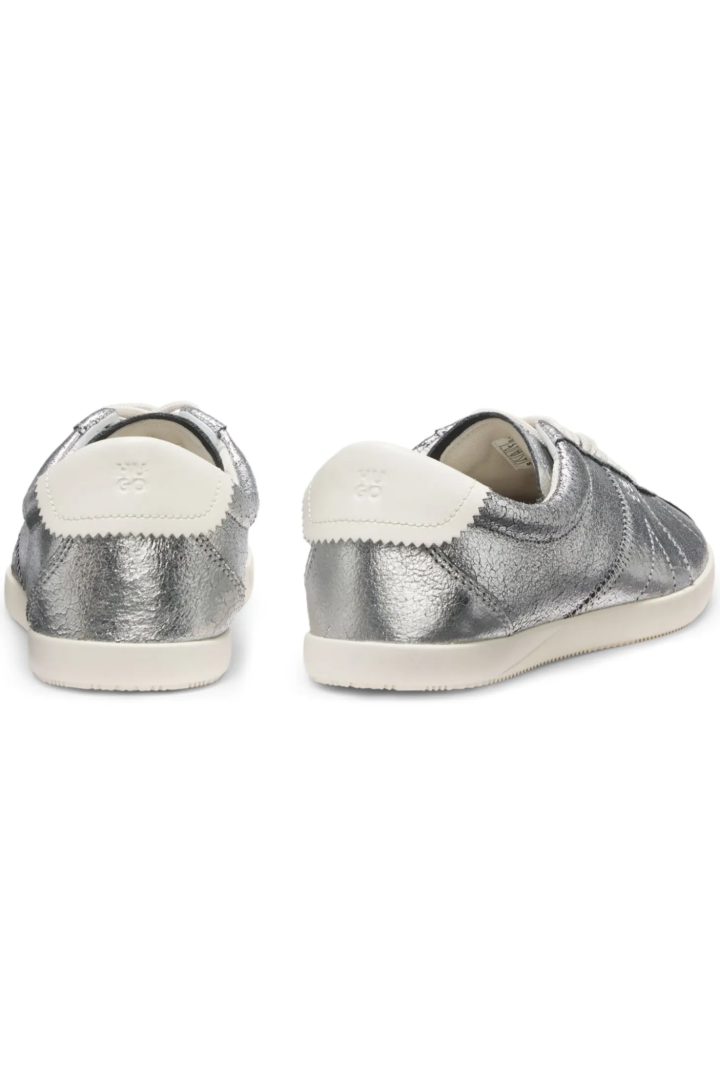 Metallic-effect trainers in leather