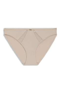 Microfibre briefs with lace inserts