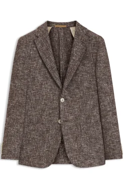 Micro-patterned slim-fit blazer in Italian fabric
