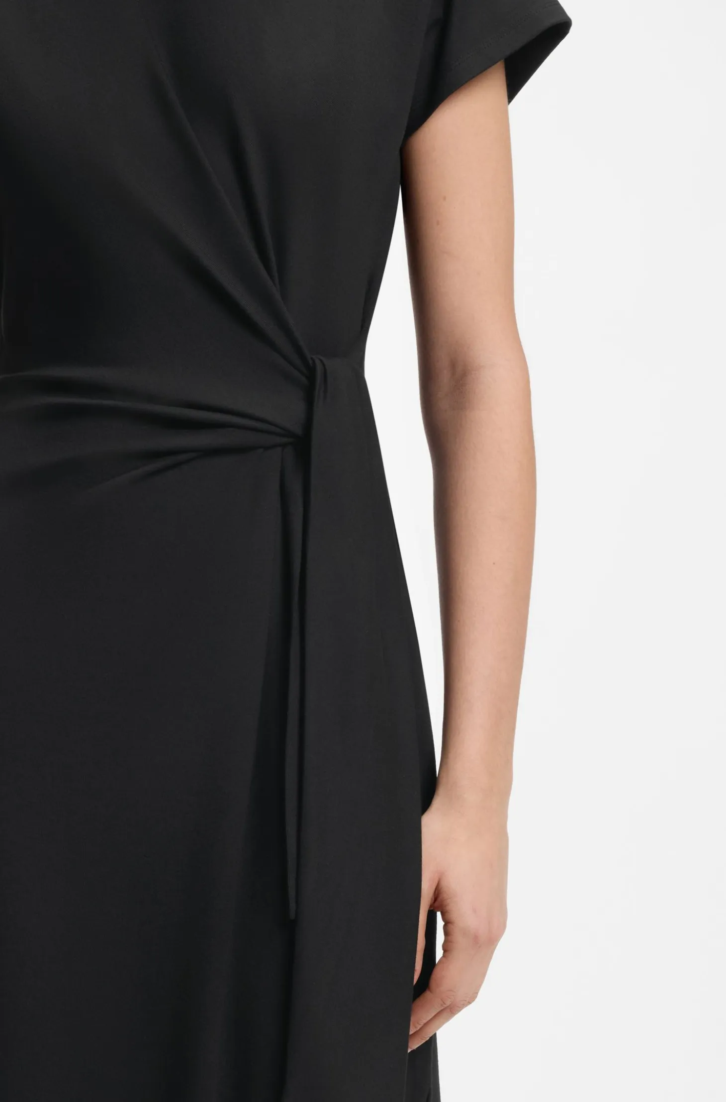 Midi jersey dress with knot detail
