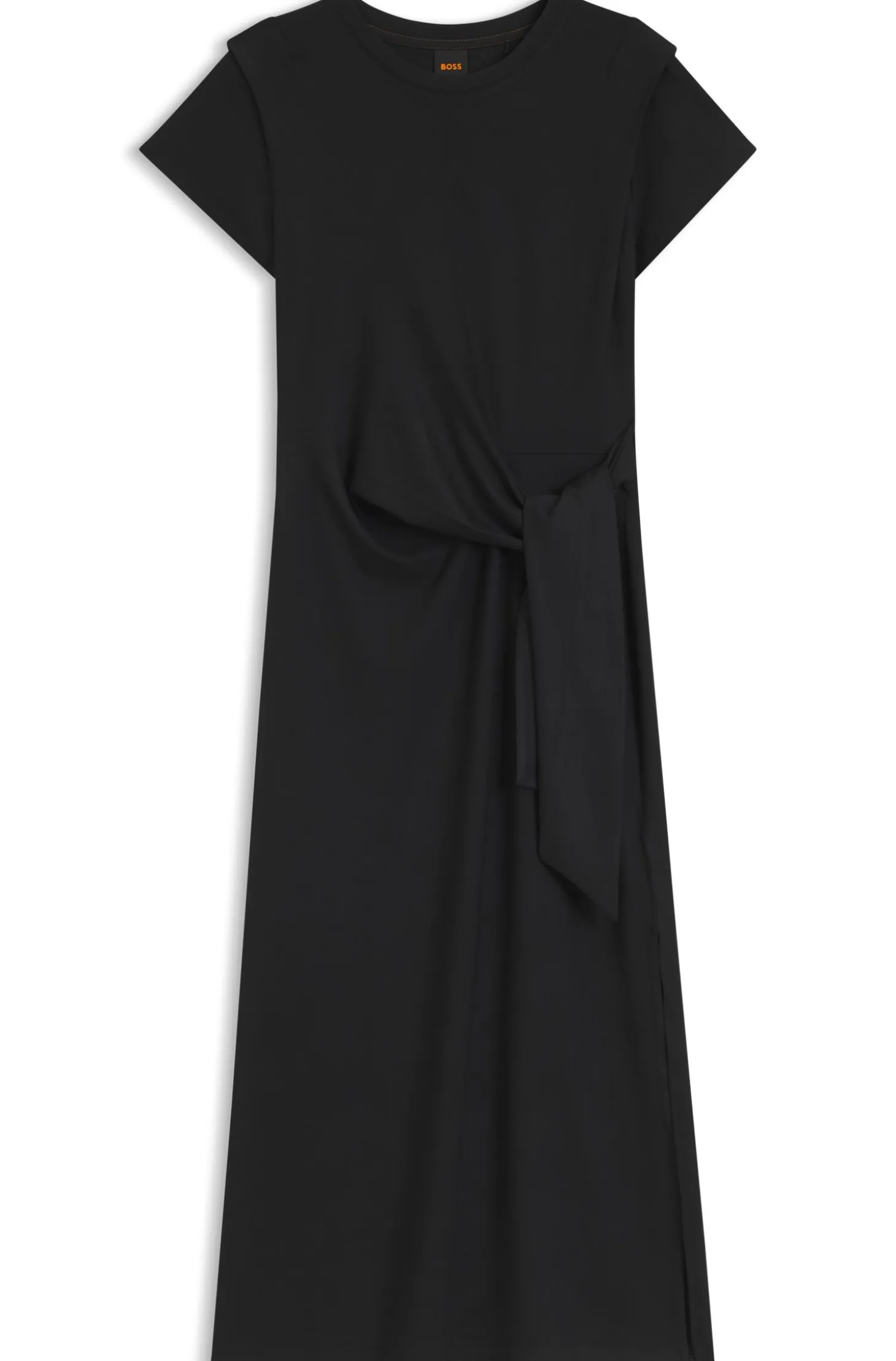 Midi jersey dress with knot detail