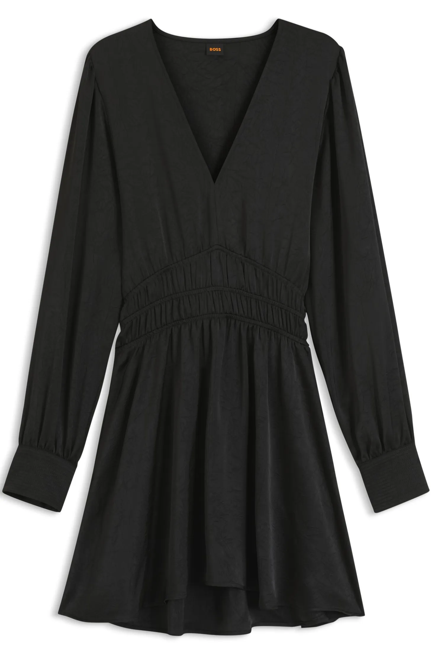 Midi-length dress in crinkle satin