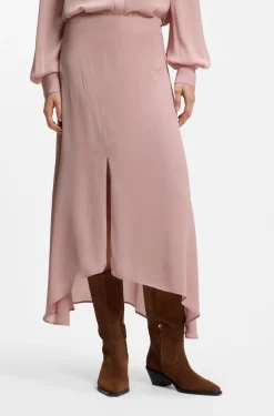 Midi skirt in crepe de chine