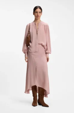 Midi skirt in crepe de chine
