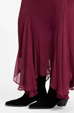 Midi skirt with asymmetric hemline
