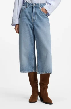 Mid-rise cropped jeans in relaxed fit