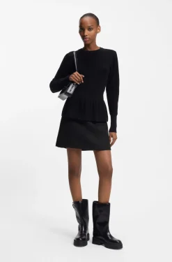 Mini skirt in bouclé fabric