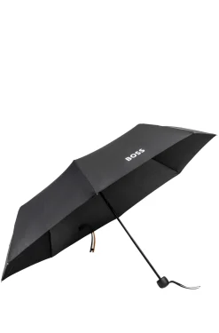 Mini umbrella with signature-stripe closing strap