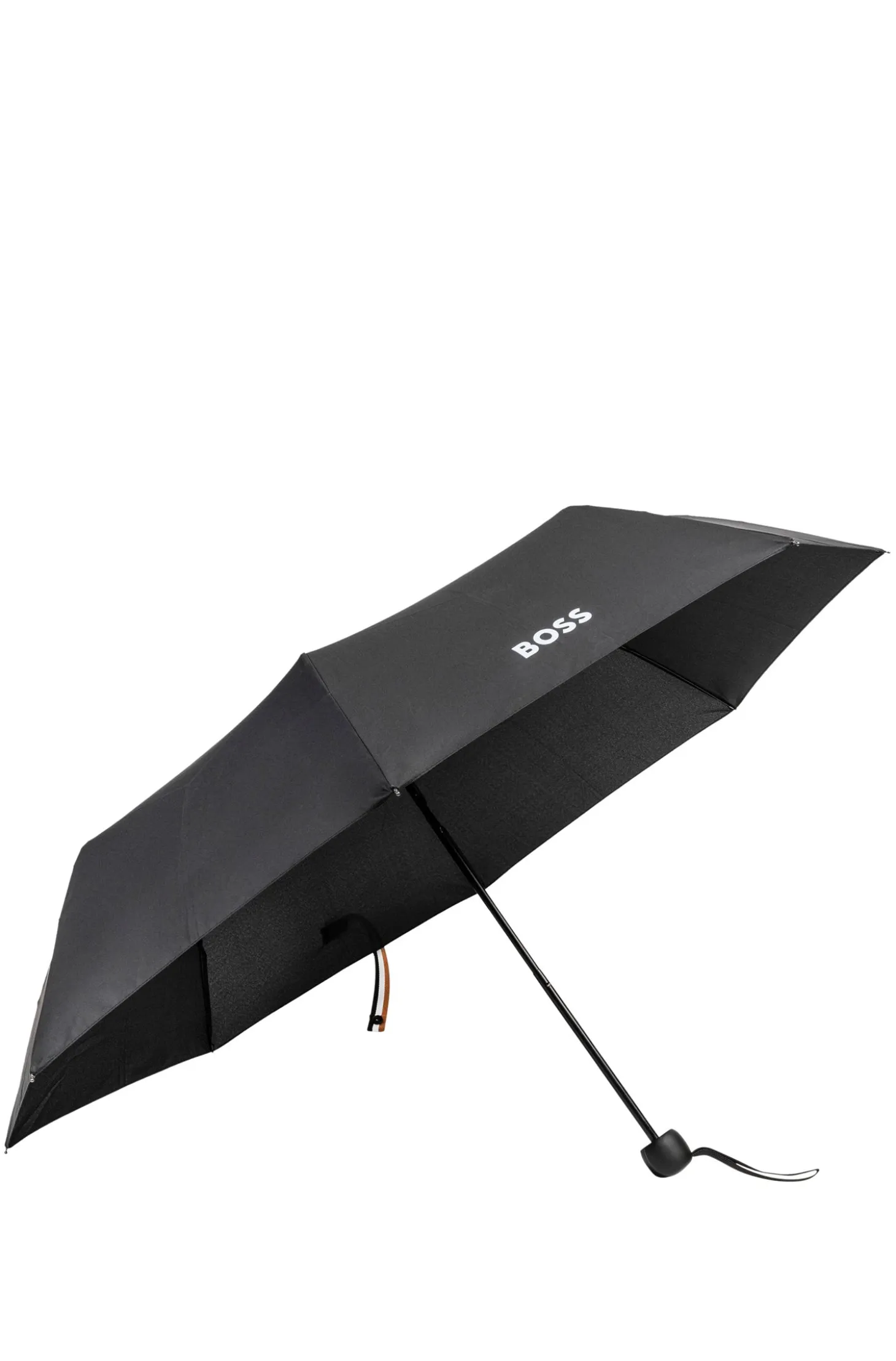 Mini umbrella with signature-stripe closing strap