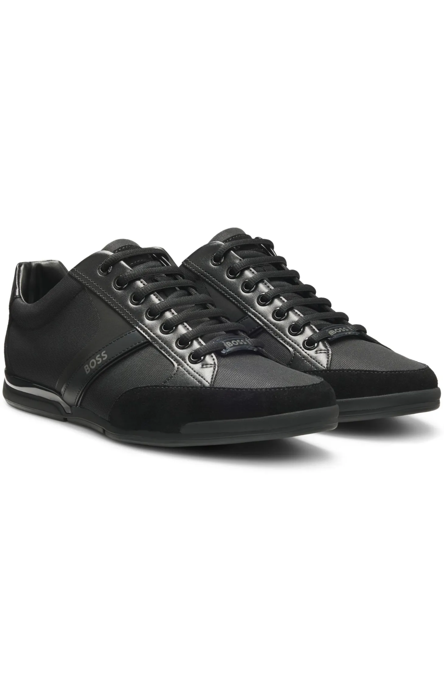 Mixed-material trainers with suede and faux leather