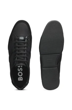 Mixed-material trainers with suede and faux leather