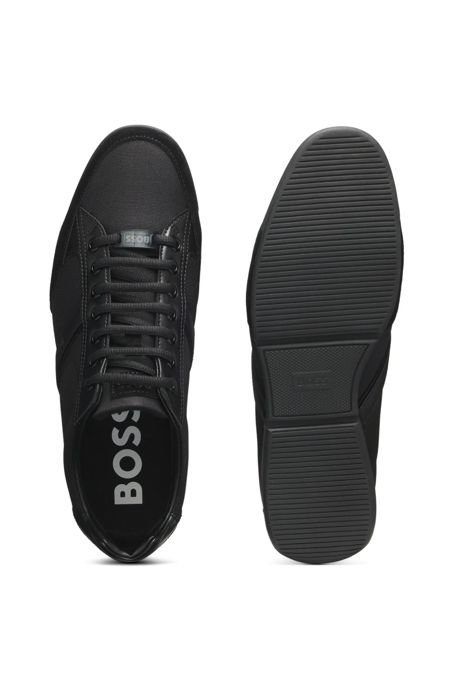 Mixed-material trainers with suede and faux leather