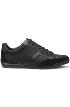 Mixed-material trainers with suede and faux leather