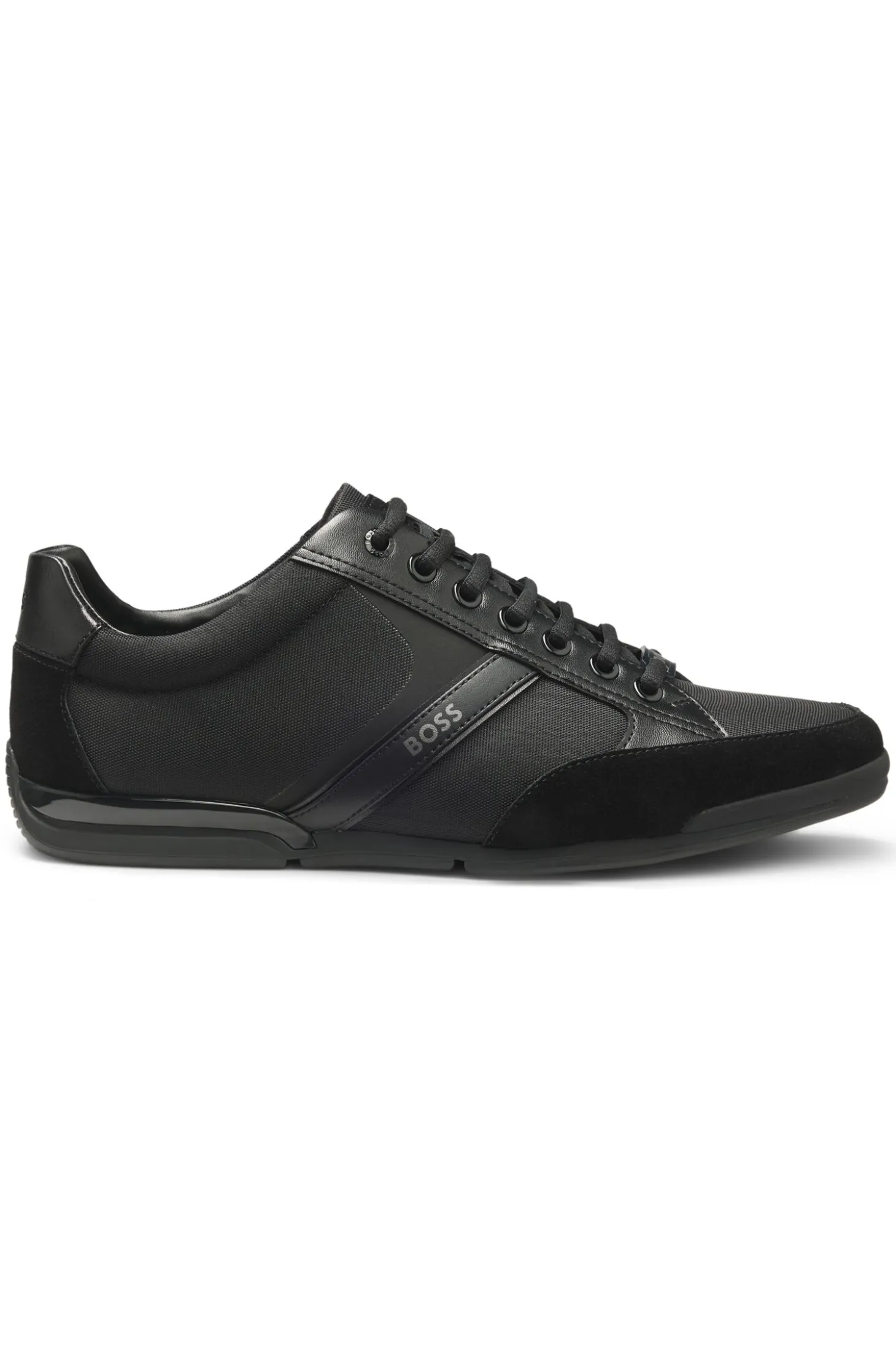 Mixed-material trainers with suede and faux leather