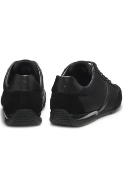 Mixed-material trainers with suede and faux leather